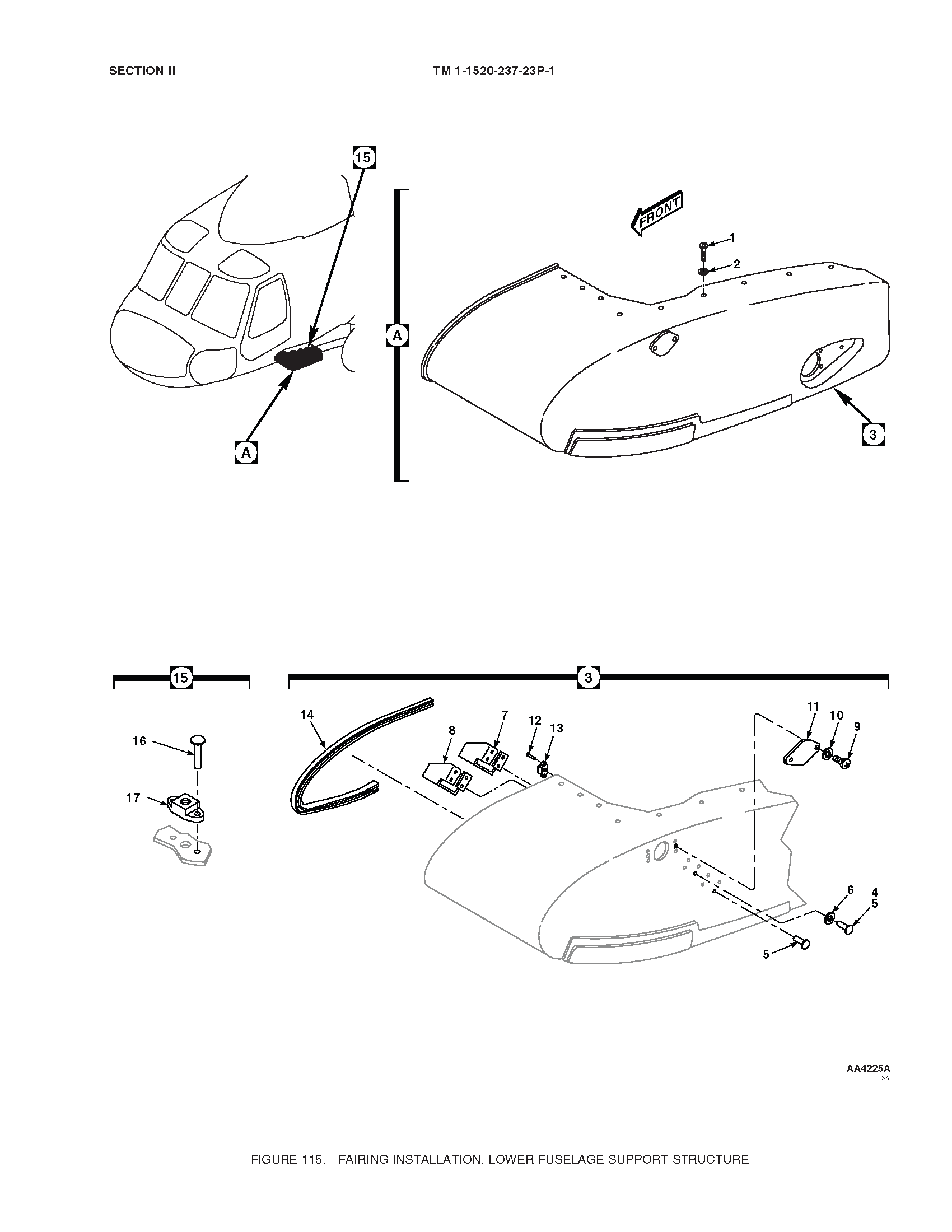 Figure 115 Fairing Installation Lower Fuselage Support Structure